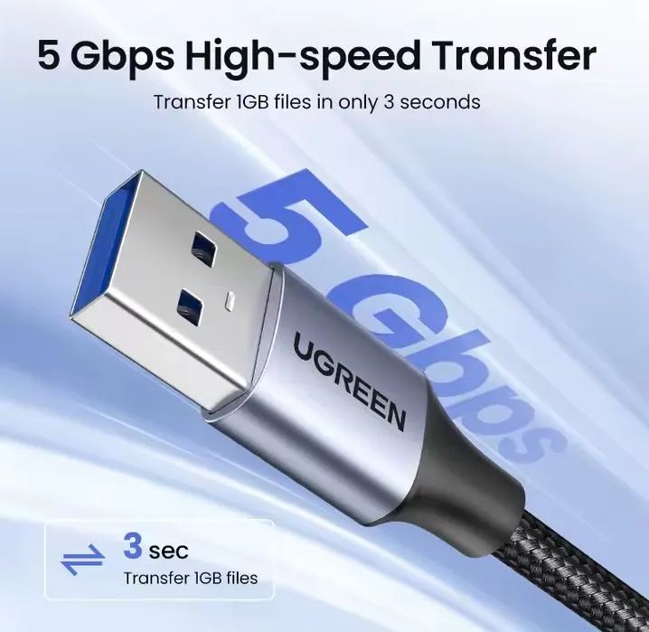 Cabo USB Extensor Ugreen 3.0 Macho para Fêmea 1M - Foto 2