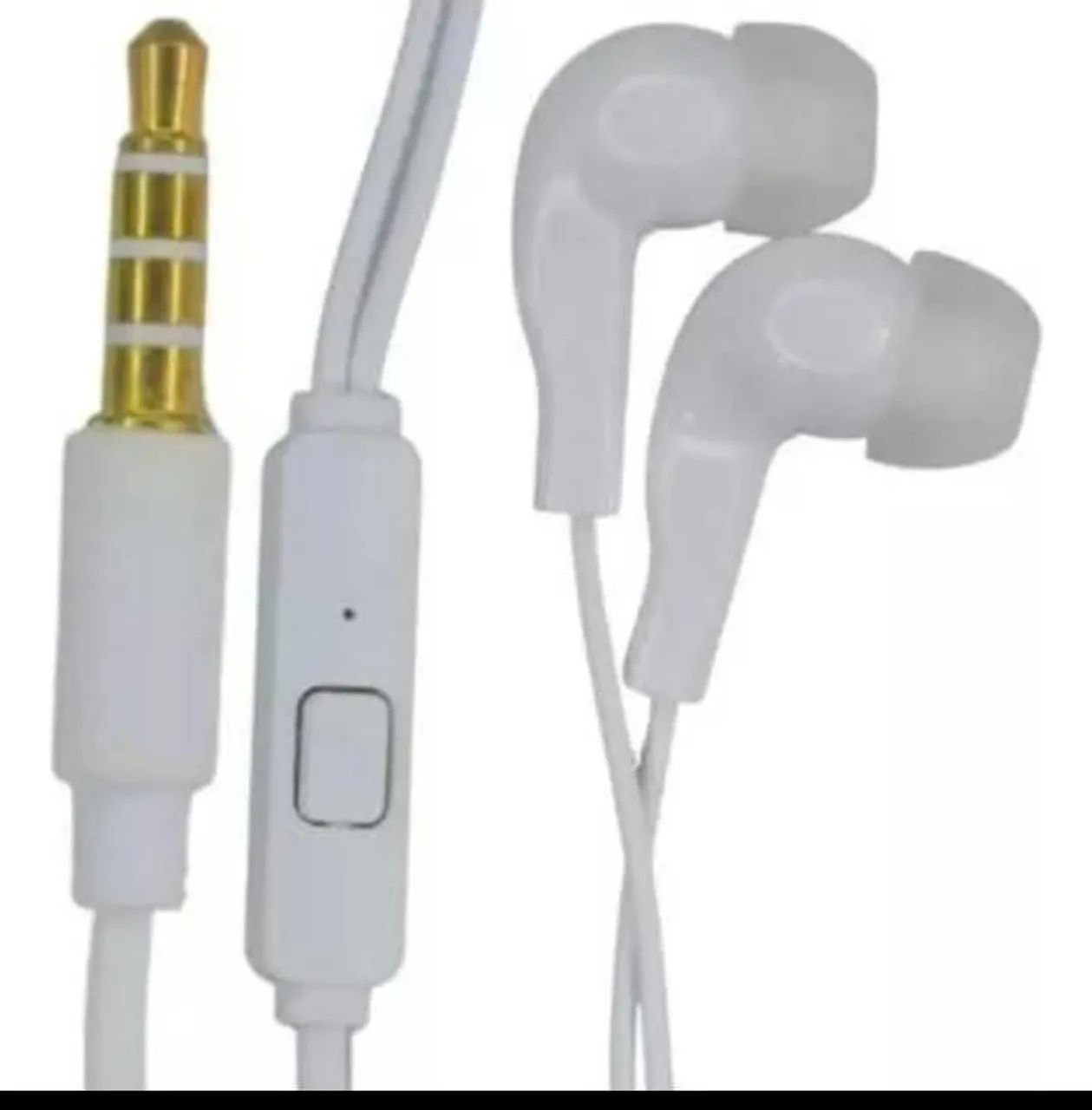Fone de ouvido com fio branco. - Foto 2