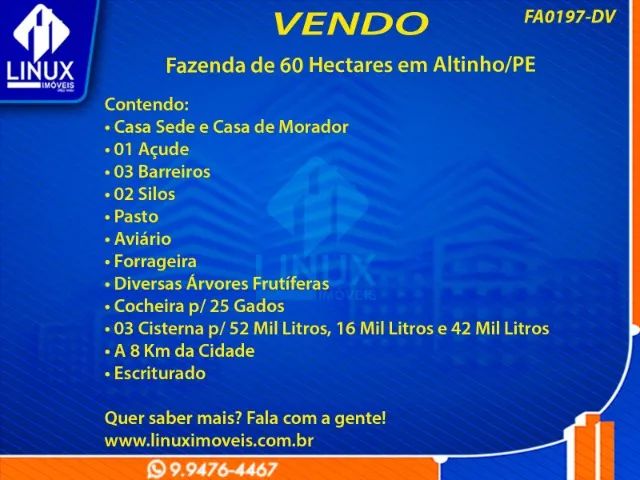 Fazenda em Altinho/PE à Venda (FA0197-DV) - Foto 2