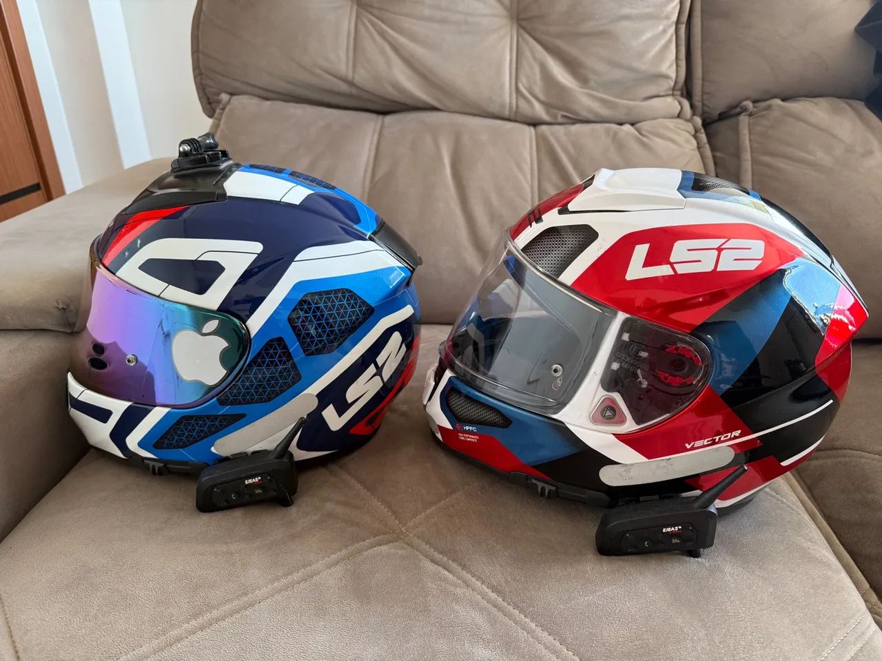 Capacete Ls2 Ff397 Vector Interceptor Azul e Vermelho - Foto 3