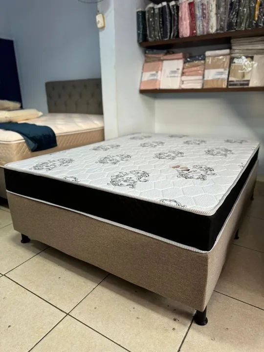 Cama Box Casal 5 cm espuma + colchão D 20