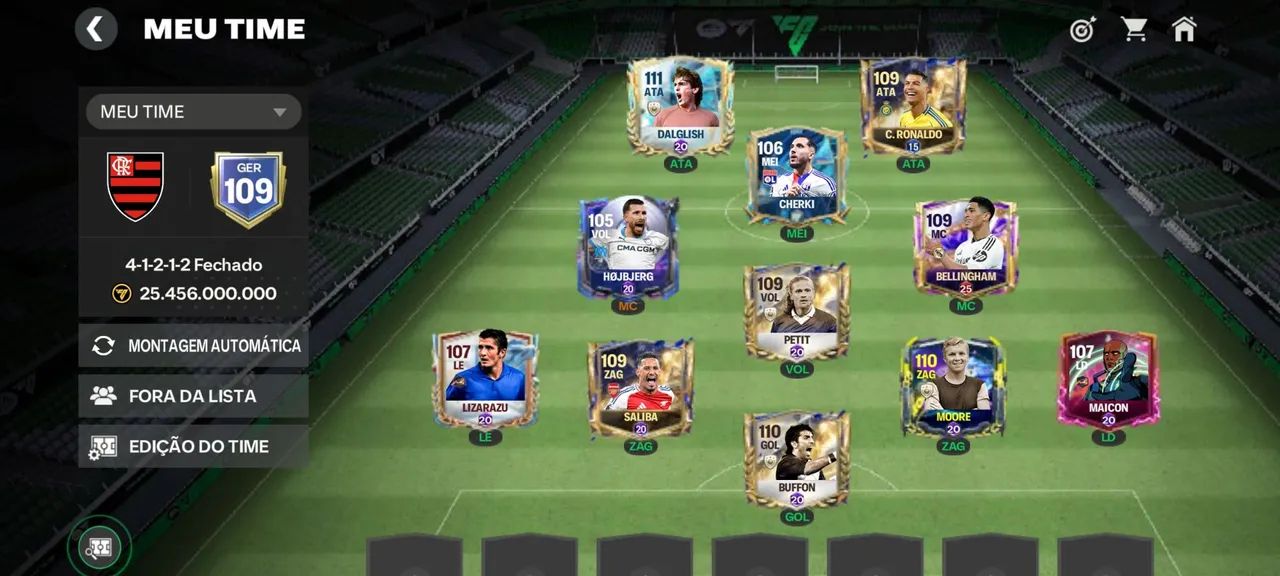 Time de Futebol FIFA Mobile - 25.456.000.000 de moedas