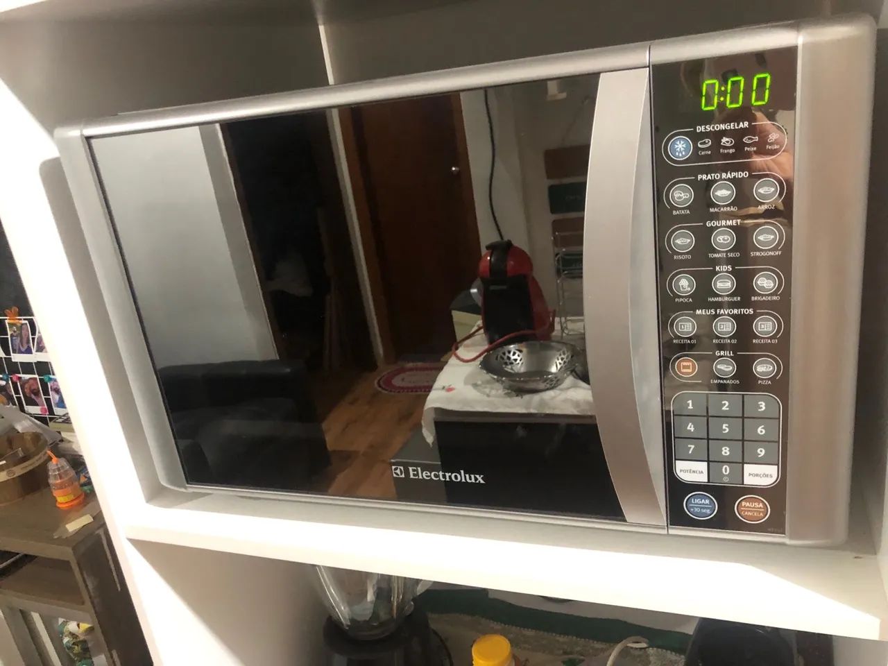 Microondas Electrolux grill prateado 