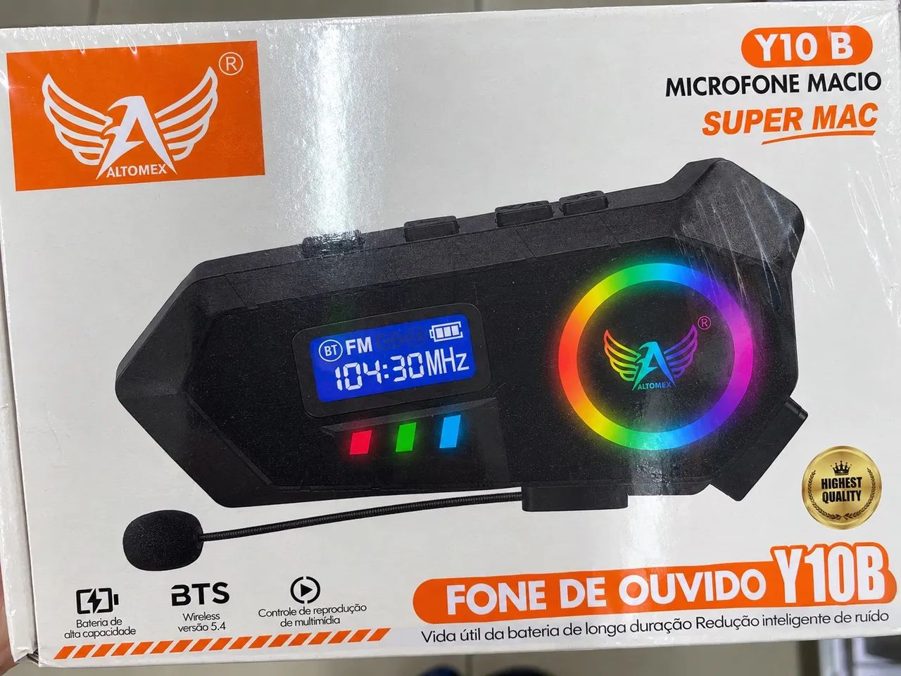 Fone Bluetooth para Capacete de Moto Y10B