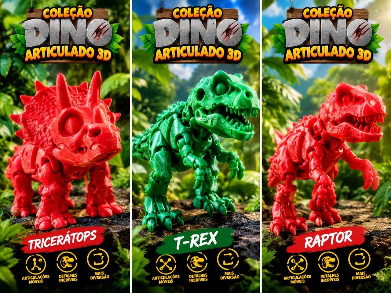 Dinossauro articulado 3d  - Foto 2