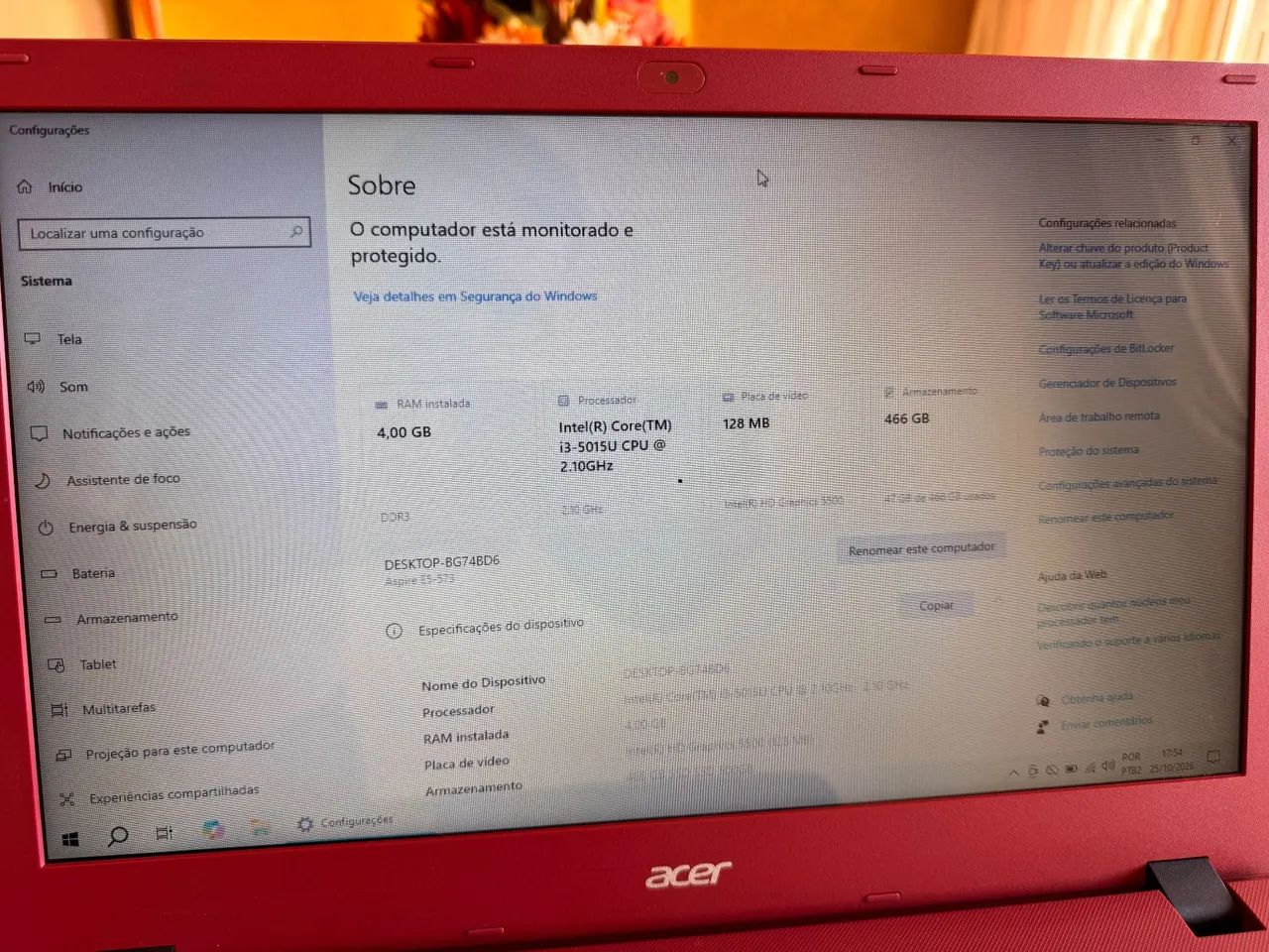 Notebook Acer Corei3 SSD-500gb 4gb ram - Foto 4