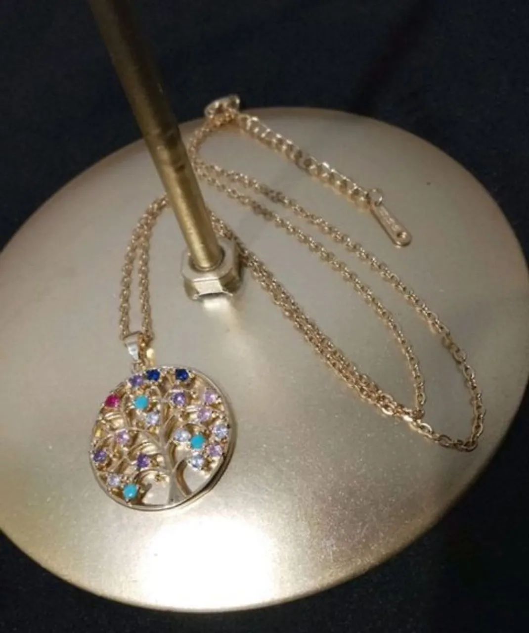 Corrente árvore da vida folheado a ouro 18 k  - Foto 3