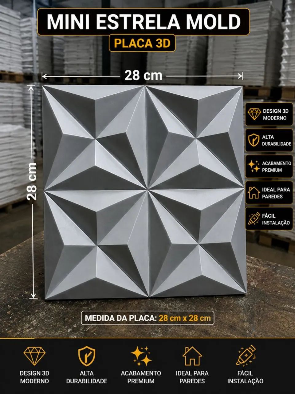 Placas 3D de gesso 