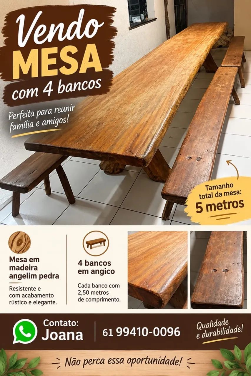 Mesa de madeira  - Foto 2