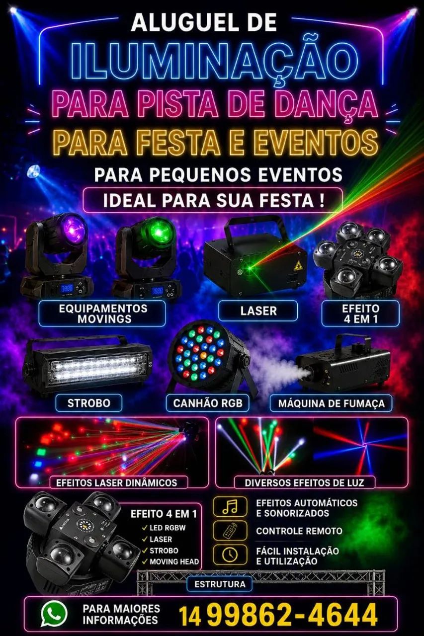 Aluguel de iluminação para festa e eventos .