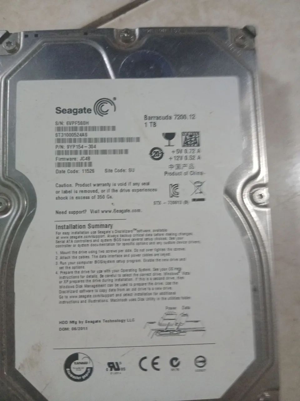 HD Seagate Barracudo 1TB usado - Foto 3