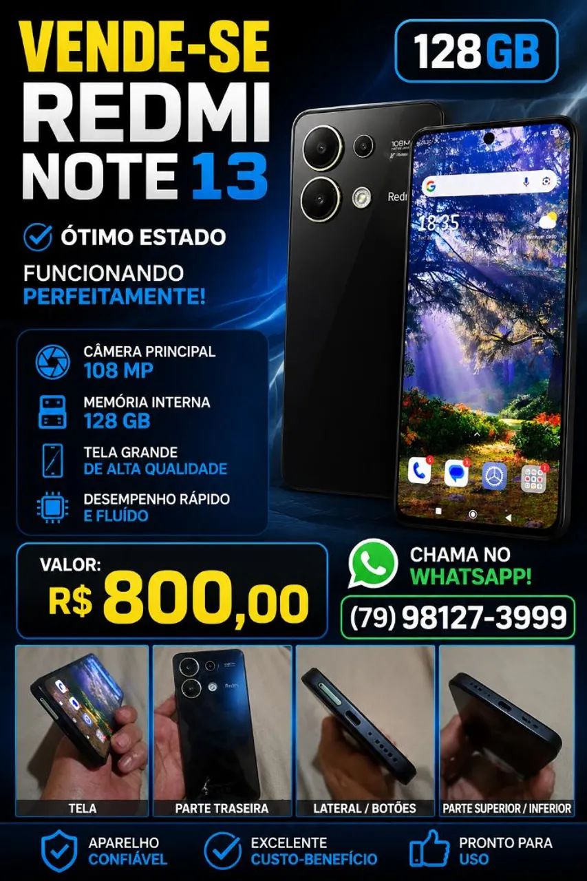 Vendo Redimi Note 13, 128GB SemiNovo