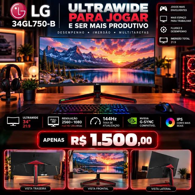 Monitor LG UltraWide 34GL750-B 
