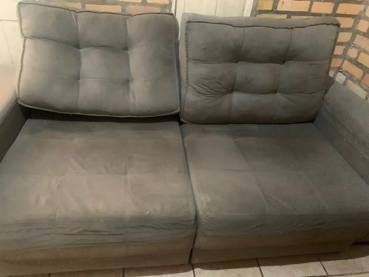 Sofá cama cinza reclinável - Foto 3