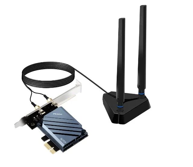 Adaptador Wi-Fi 7 FENVI QCNCM865 PCIE BT5.4 até 5.8Gbps Tri-band com Qualcomm para Win11