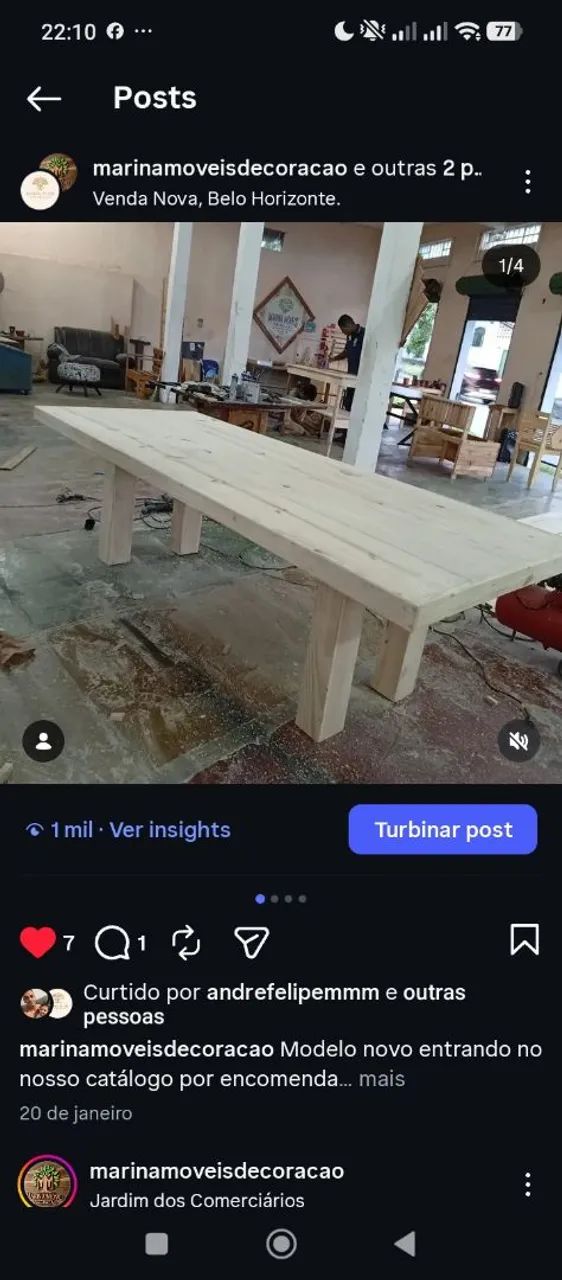 Mesa de madeira Rústica 
