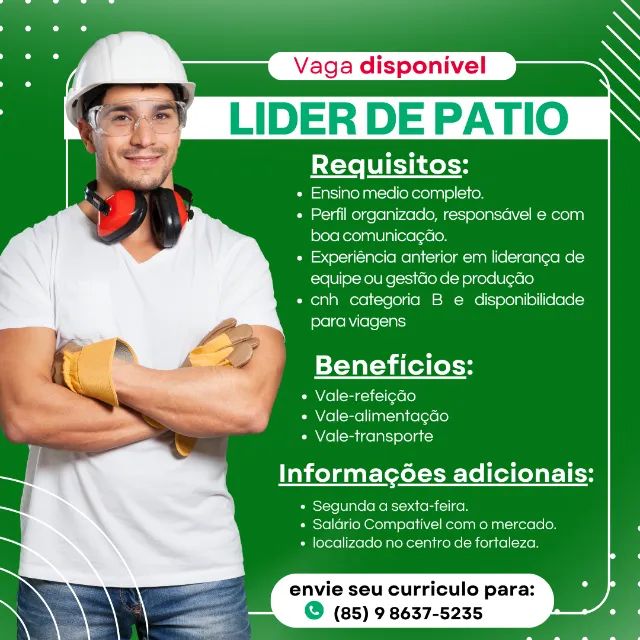 vaga para lider de patio 