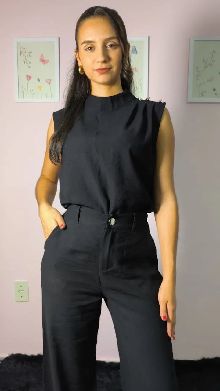 Blusa e calça feminino calça elegante - Foto 3