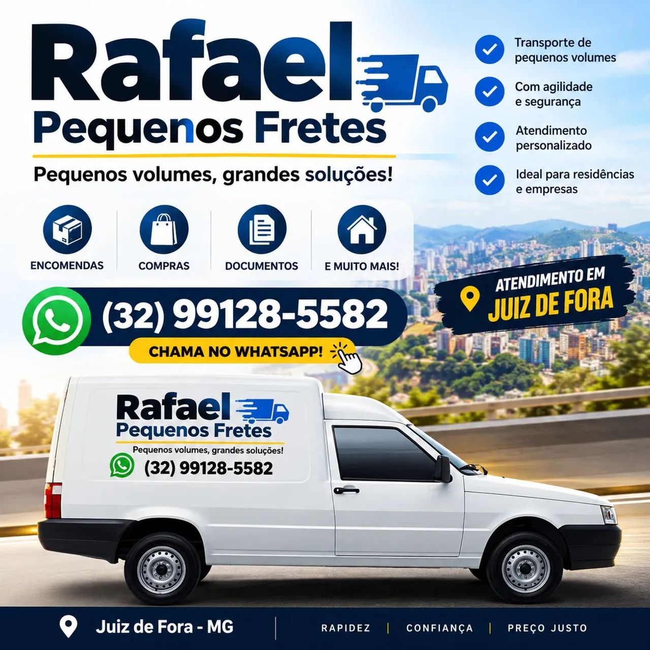 ? Rafael Pequenos Fretes ? Rapidez, Confiança e Preço Justo!