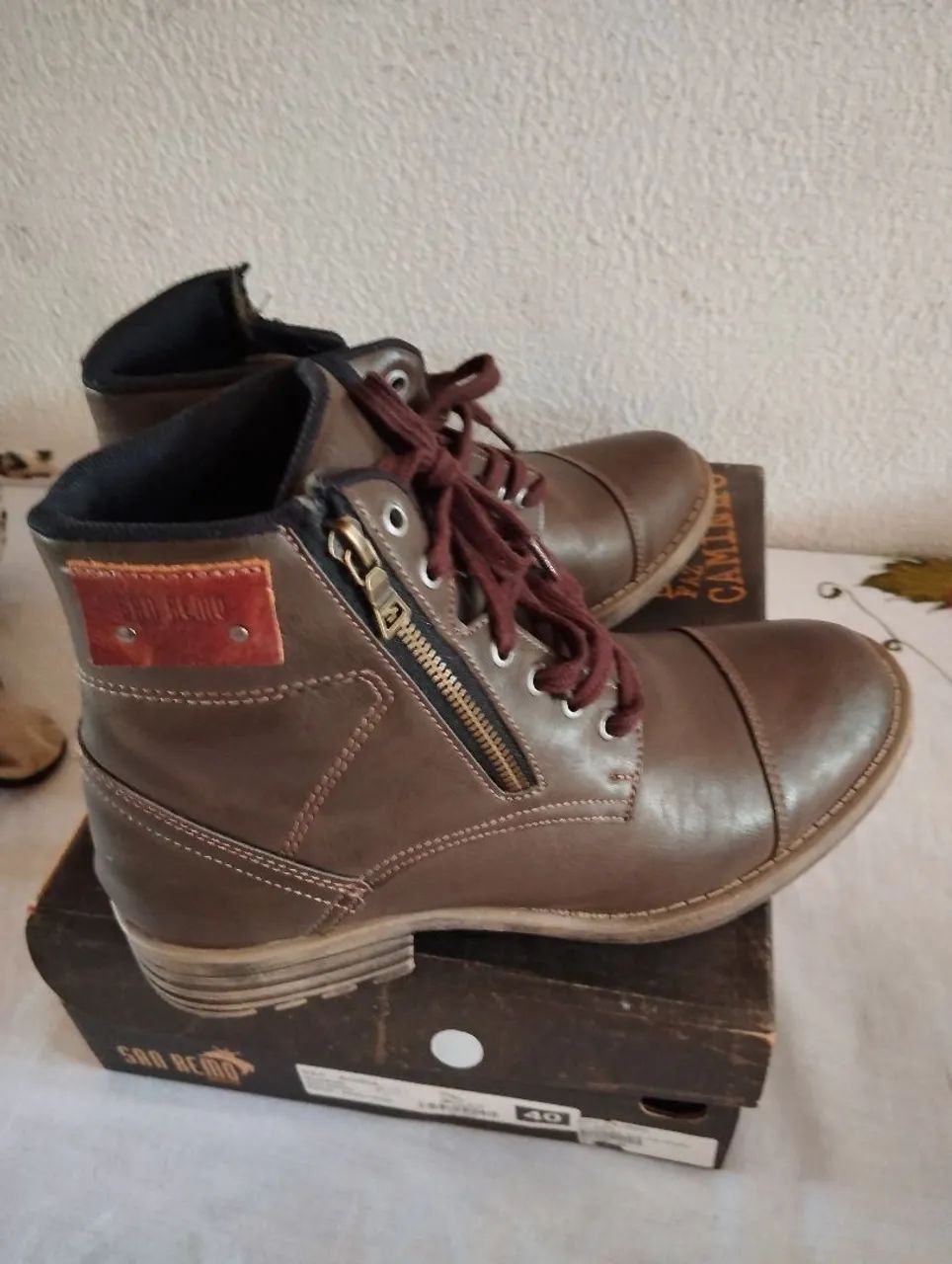 Bota Marrom Tam 39/40 - Foto 2