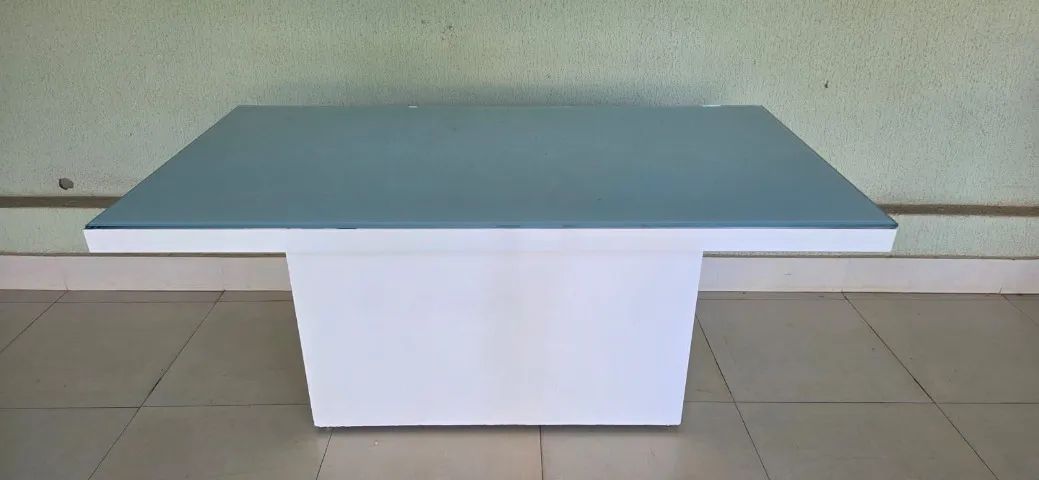 Mesa mdf com tampa de vidro