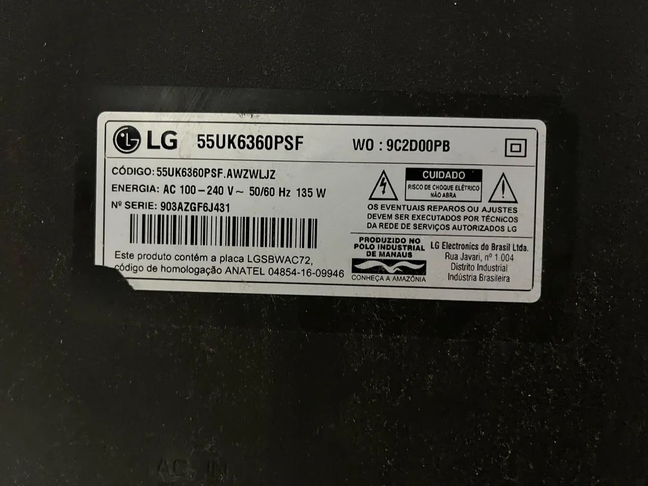 Tv 55 polegadas LG  não liga pois escorreu água do ar condicionado  - Foto 3