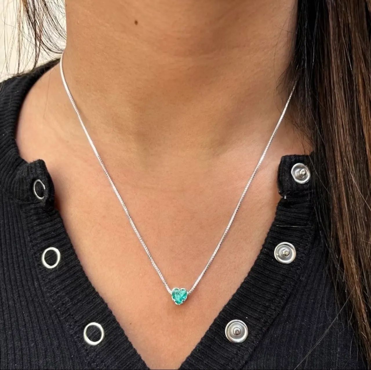 CONJUNTO CORAÇÃO PRATA 925  - Foto 2