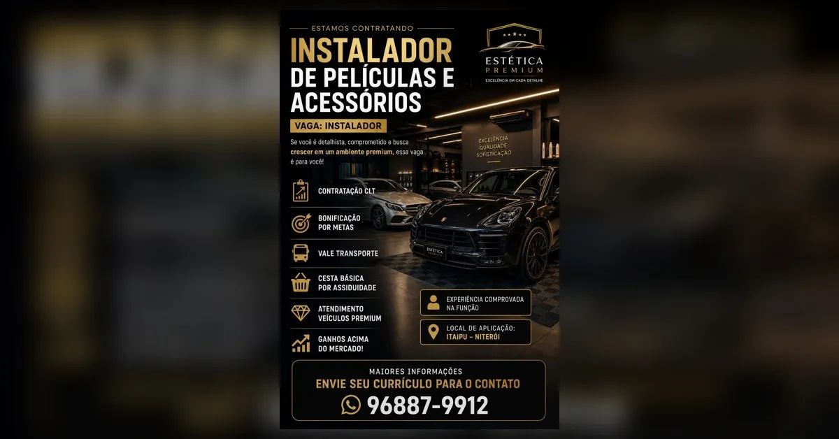 INSTALADOR PELÍCULAS E ACESSÓRIOS 