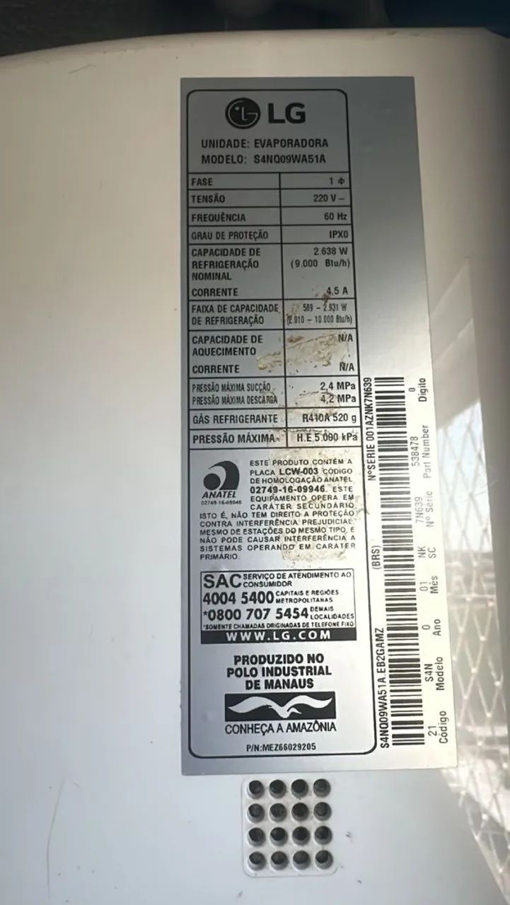 Split 9000 BTUs LG Dual Inverter - Foto 3