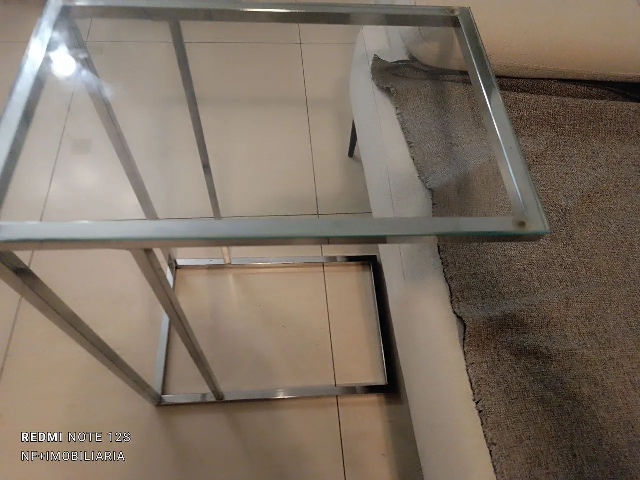 Mesa em inox com tampo de vidro - Foto 2