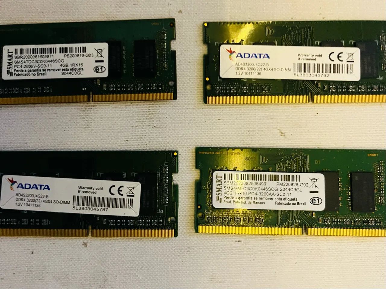 Memória RAM Notebook DDR4 4GB 3200MHz ADATA e SMART SO-DIMM