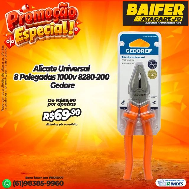 Alicate Universal 8 Polegadas 1000v 8280-200 Gedore