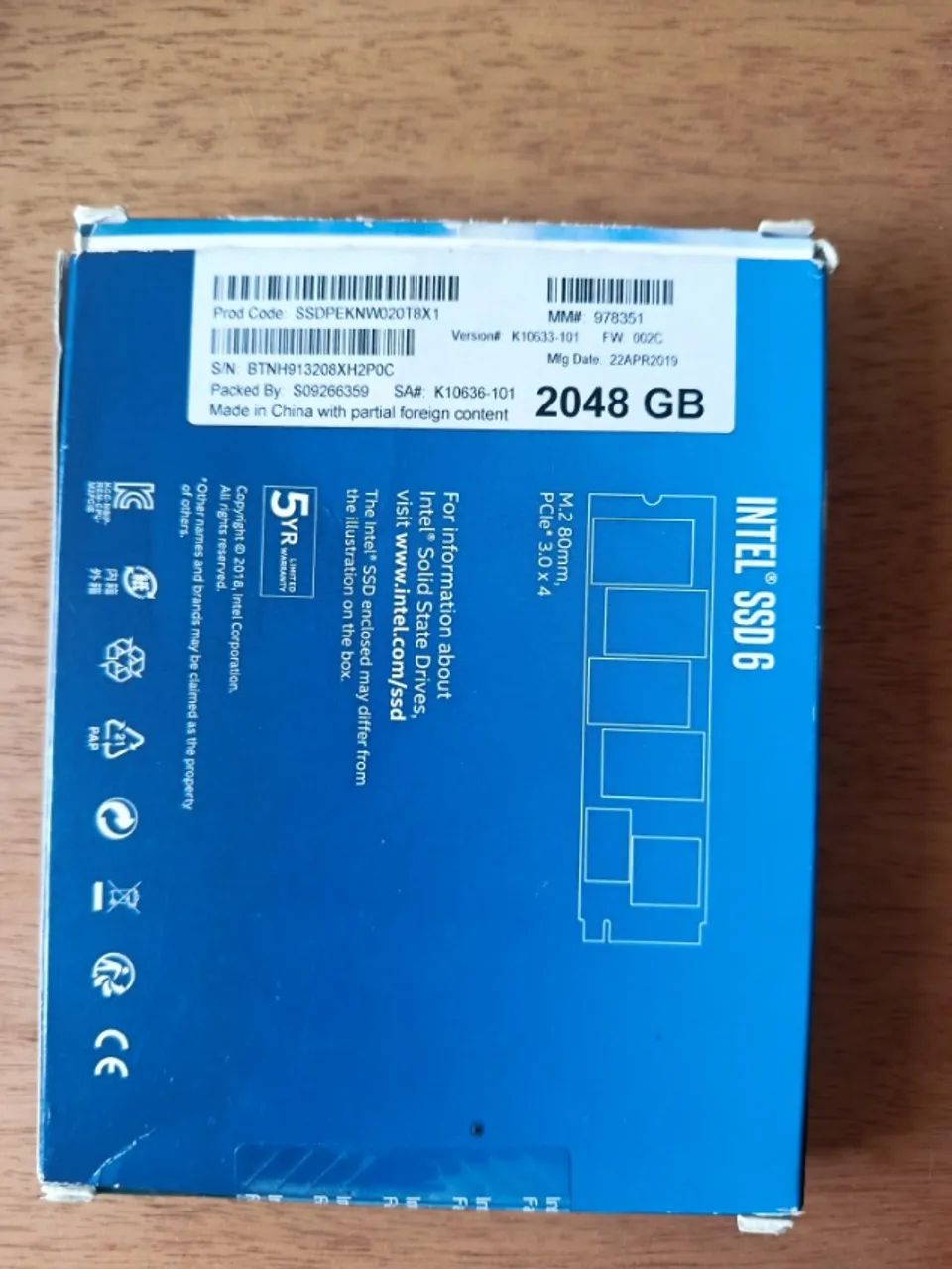 NVME 2 Tera Intel GEN 3  - Foto 2