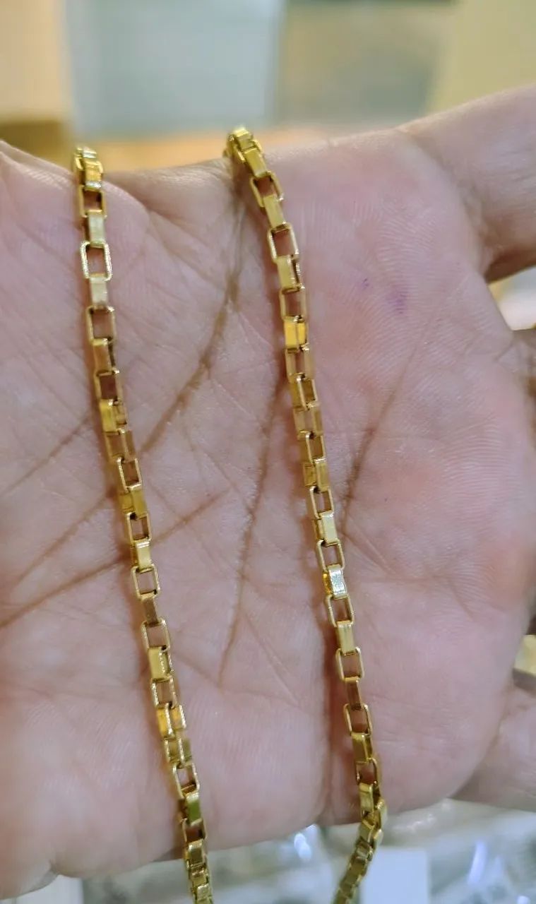 Cordão masculino banhado a ouro 