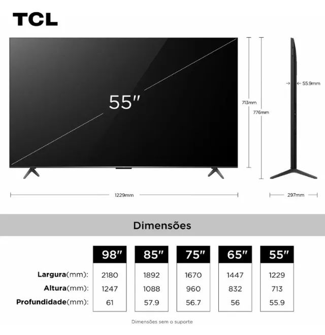 Smart TV TCL 55 Polegadas QLED Mini LED 4K  - Foto 2