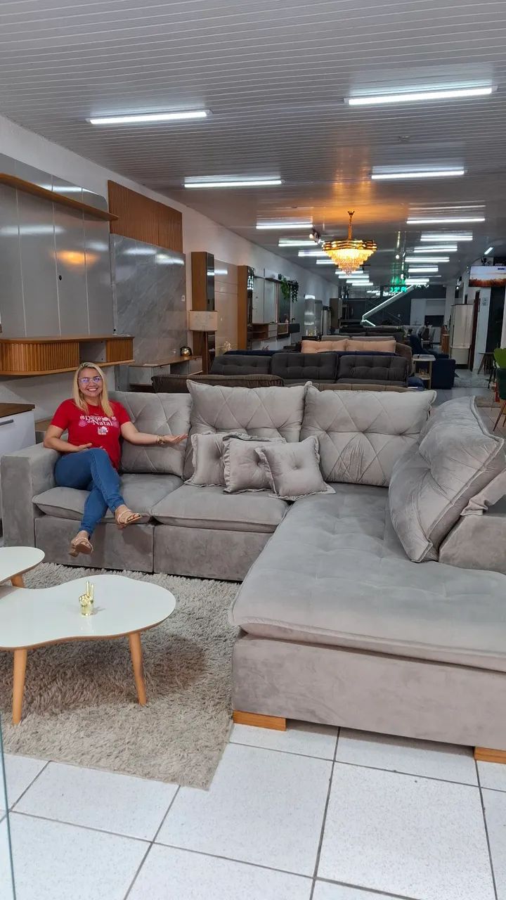 Sofa de canto retrátil e reclinável 