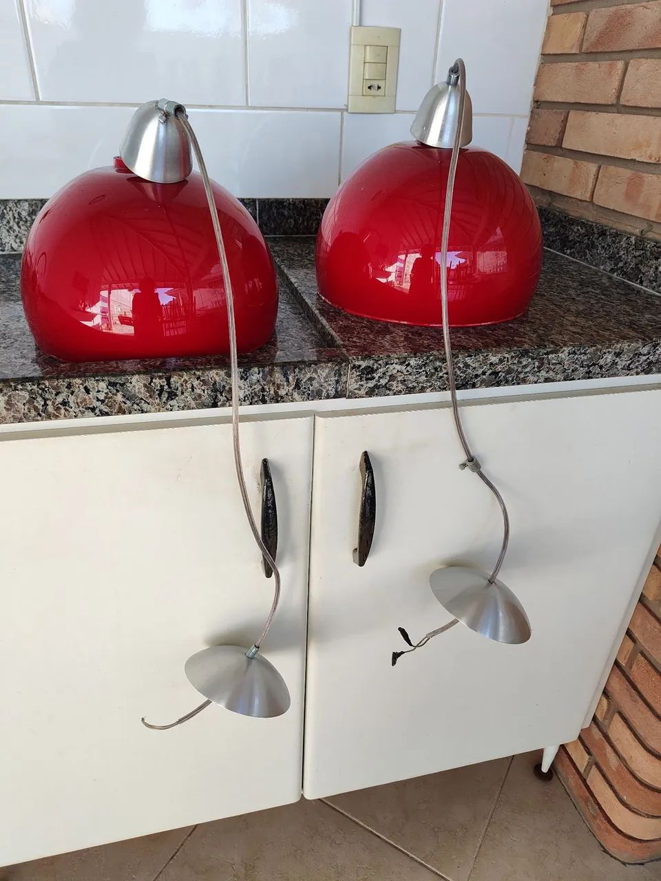 Pendente de vidro vermelho 