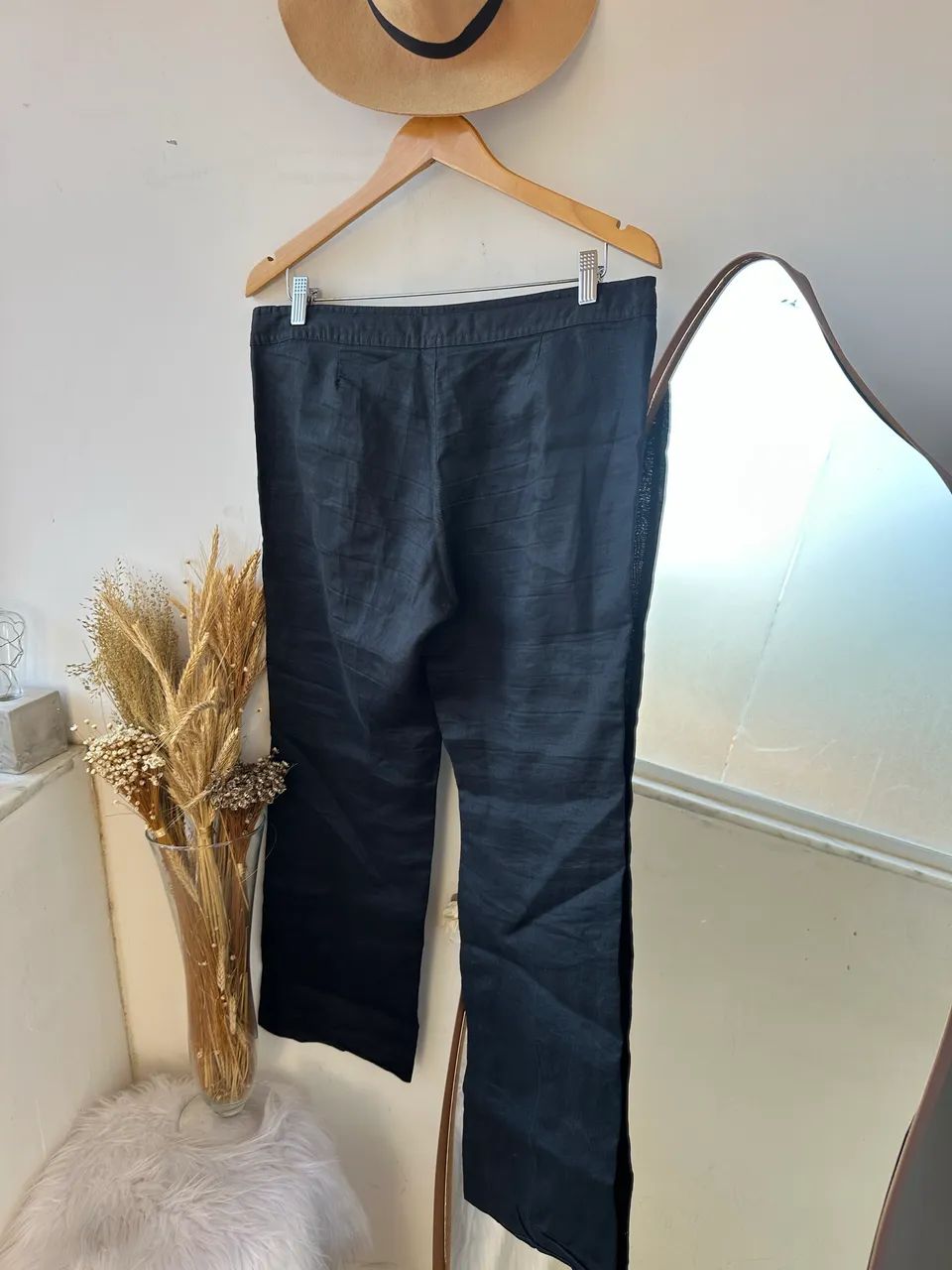 calça saída de praia zara basic em 100% linho tam g - Foto 2