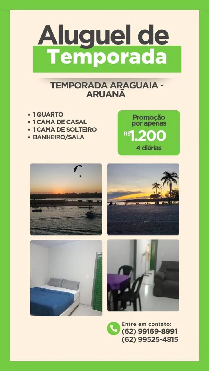 Aluguel para temporada Aruanã 