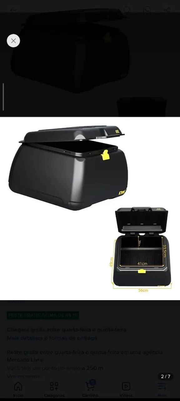 Baú de moto 65L iCbras Novo