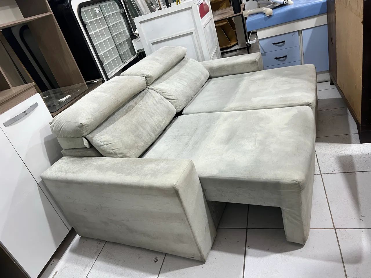 Sofá Cinza Retrátil e Reclinável 2 Lugares - Foto 3