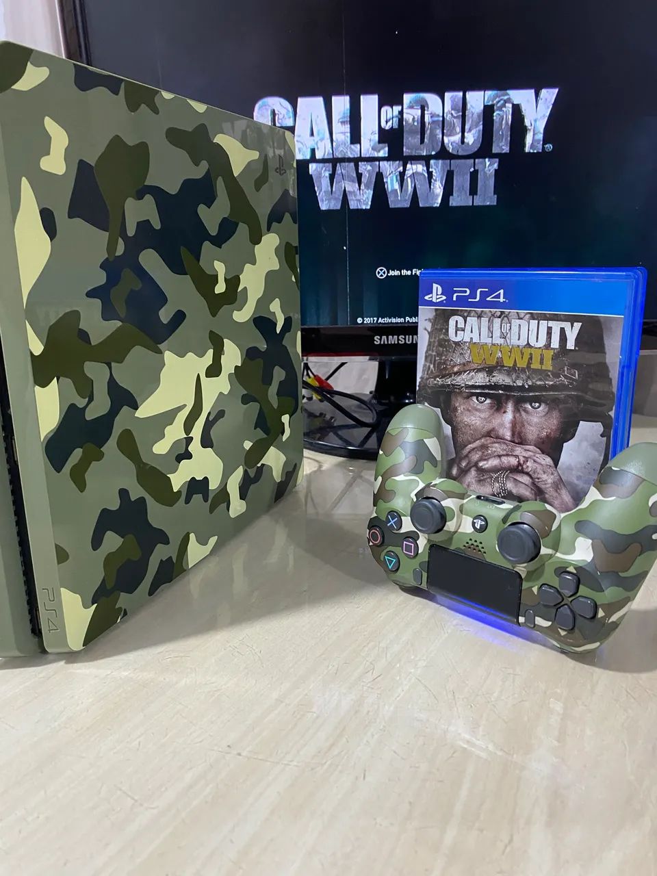 Ps4 Slim 1 Tera Edição limitada COD WWII - Foto 4