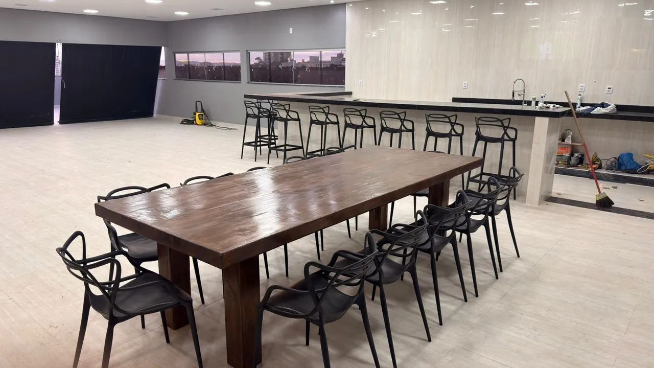 Mesa de madeira 3 m x 1,20 m
