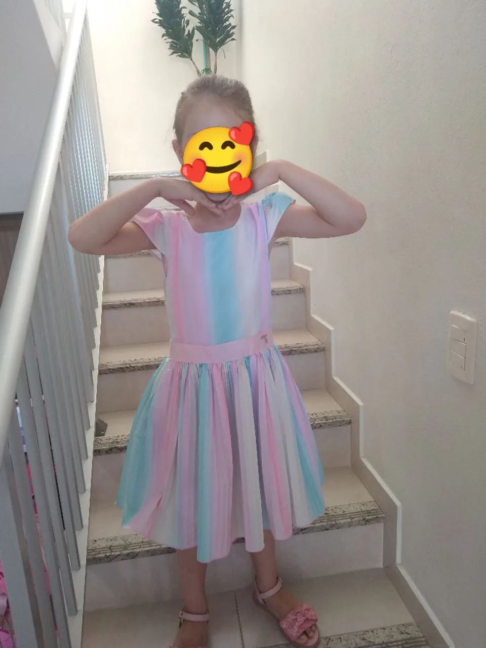 Vestido infantil arco íris 