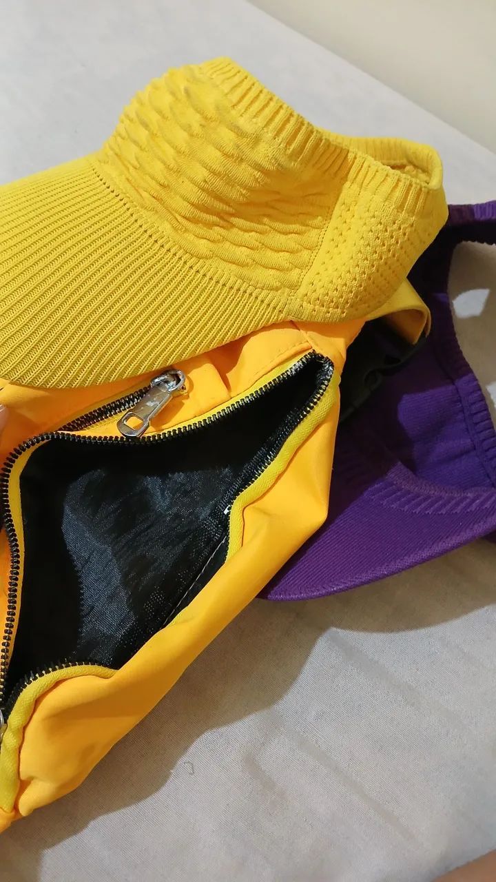 Kit com 2 Viseiras + Pochete Amarela - Foto 4