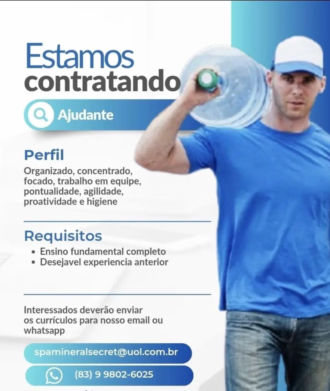 Vaga de Ajudante Geral.