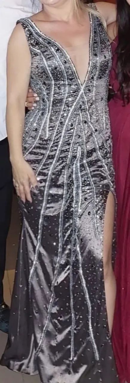Vestido formatura grafite