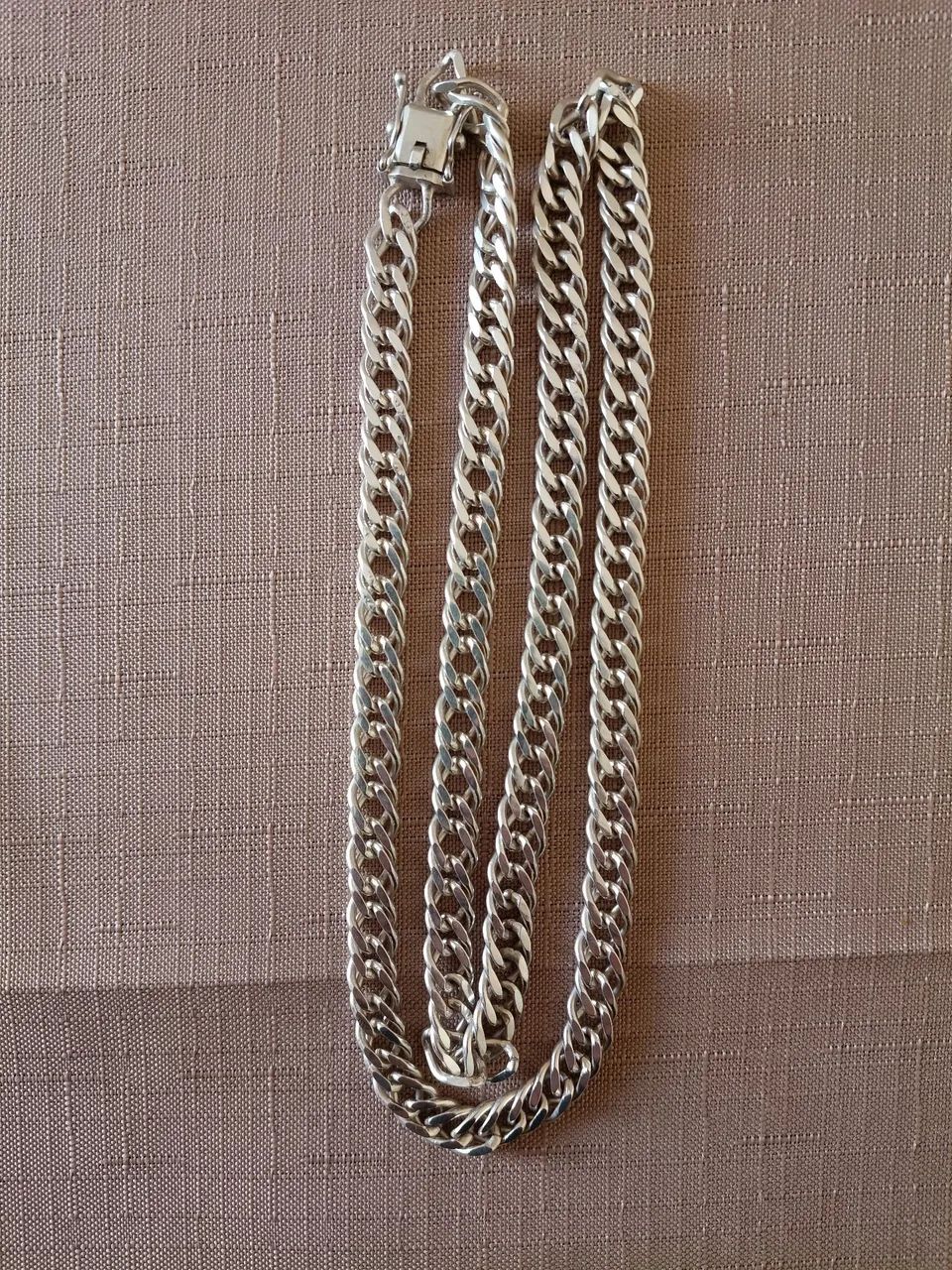 Corrente prata 925 grumet duplo 7mm 65cm - Foto 2