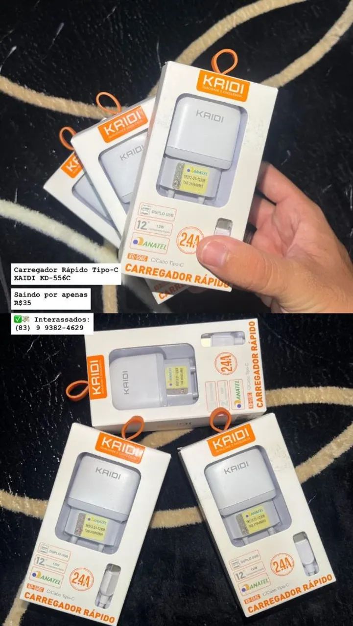 Carregador rapido tipo C