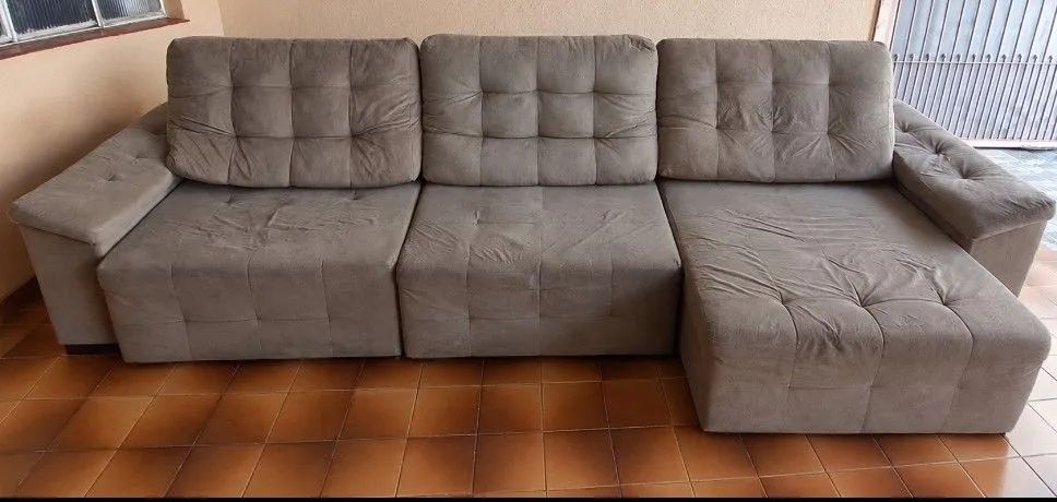 Sofá retrátil 3 lugares 